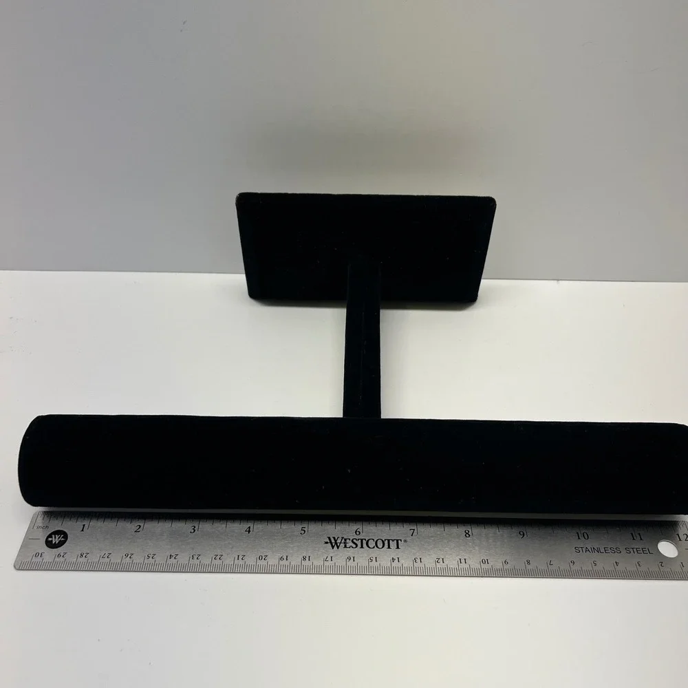 Black‎ Velvet T Bar Bracelet Display Stand Jewelry Holder Organizer 12x7x2